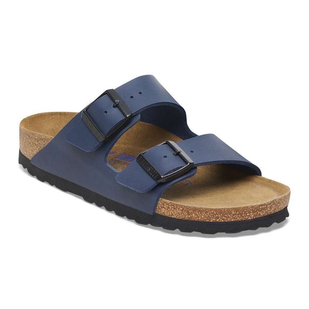Birkenstock Arizona Soft‎ Footbed Blue Birko Flor Double Strap Comfort Sandals - Picture 2 of 12